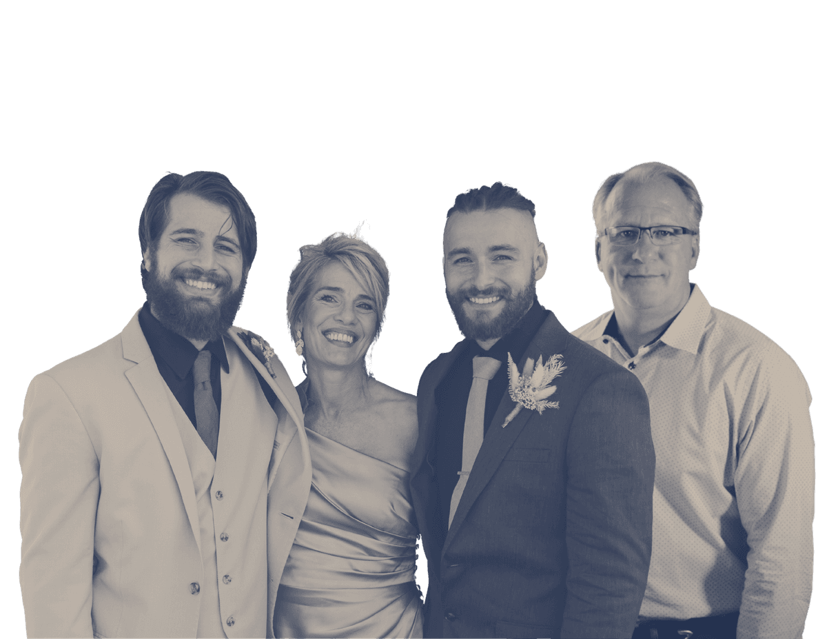 Blake Higgins, Monique Weerman, Brandon Higgins, and Dean Hasse — the leadership team behind The Collision Care Clinic